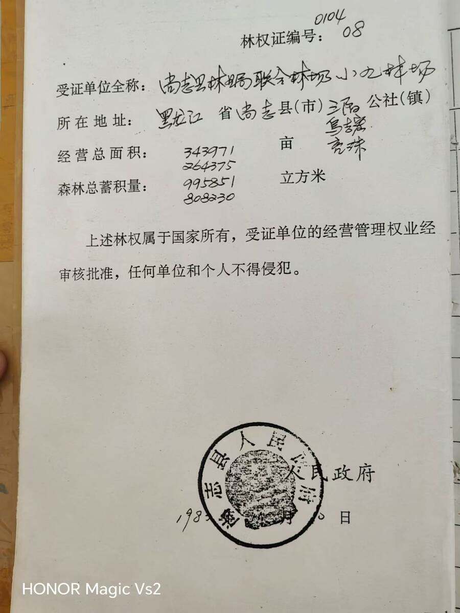 黑龙江省尚志国有林场管理局小九林场二标段（大岭北）红松球果采集承包权（6年）