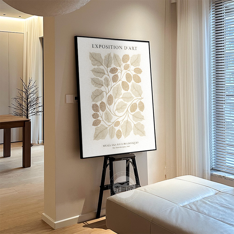 北欧ins风氛围感客厅沙发旁装饰画竖版入户玄关柜桌面摆画餐厅画