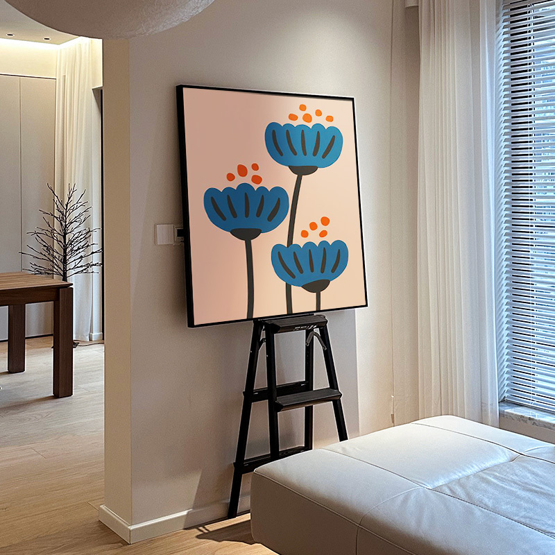 正方形ins风温馨女孩卧室装饰画床头挂画主卧墙画客厅餐厅玄关画