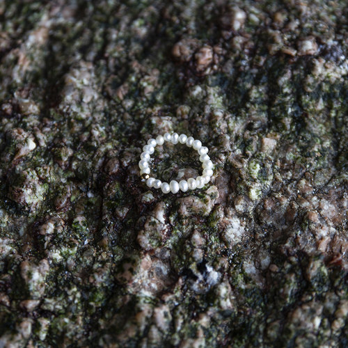 简约小众天然淡水珍珠弹力戒指