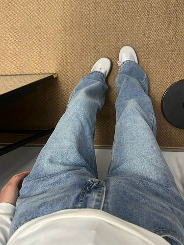 Синие джинсы, штаны, большой размер, подходит для полных девушек, по фигуре, свободный прямой крой