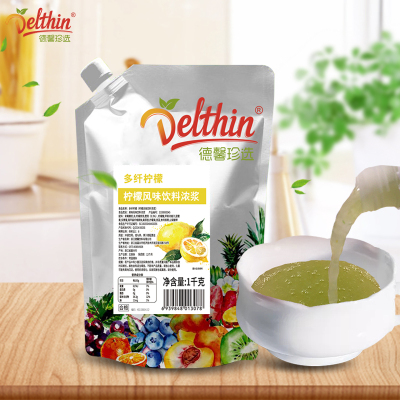 德馨珍选果肉果粒柠檬汁多纤柠檬1kg饮料浓浆冲饮饮料浓缩果蔬汁