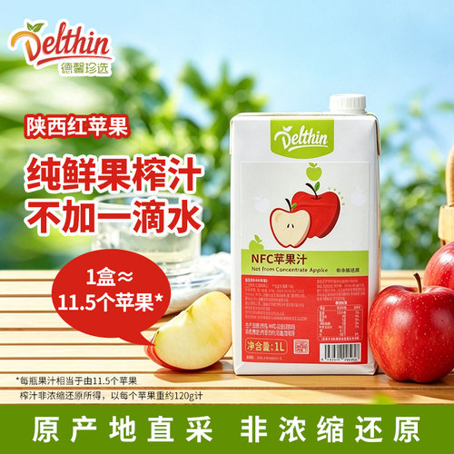 Delthin德馨食品NFC苹果汁1L盒装