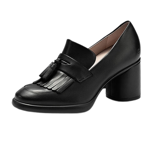 ECCO爱步女鞋新款舒适百搭通勤高跟鞋单鞋 雕塑奢华55系列222663