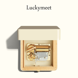 LUCKYBOX Luckymeet 36音阶Pro级象牙白烤漆八音盒 实木音乐礼品