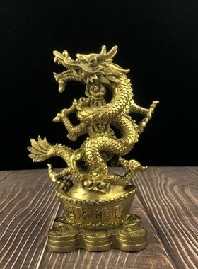 仿古玩铜器收藏葫芦五爪飞龙摆件家居装饰礼品工艺精湛  包浆醇厚