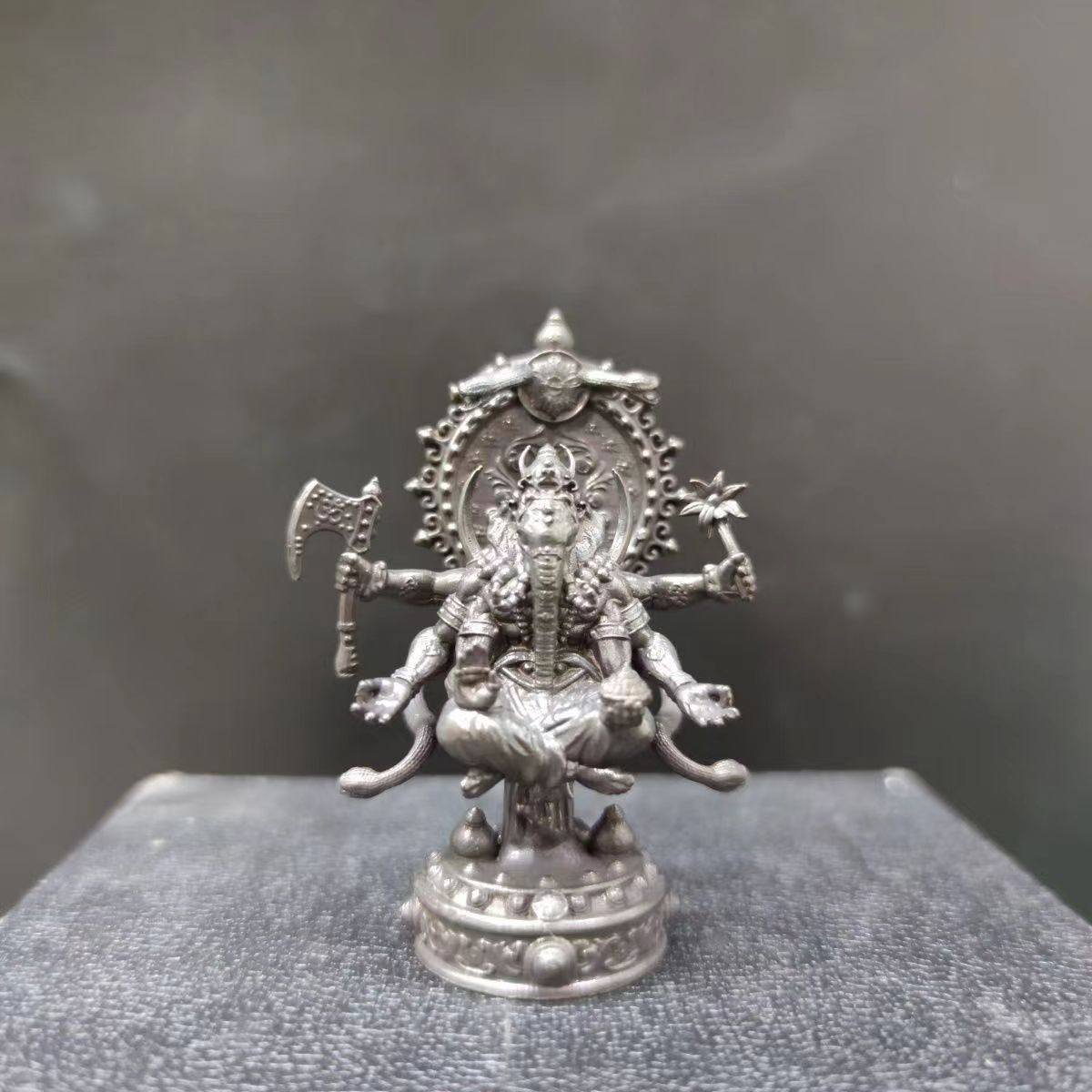 纯铜做旧招镇东南亚泰国佛像装饰品印度神话大象头神犍尼萨摆件