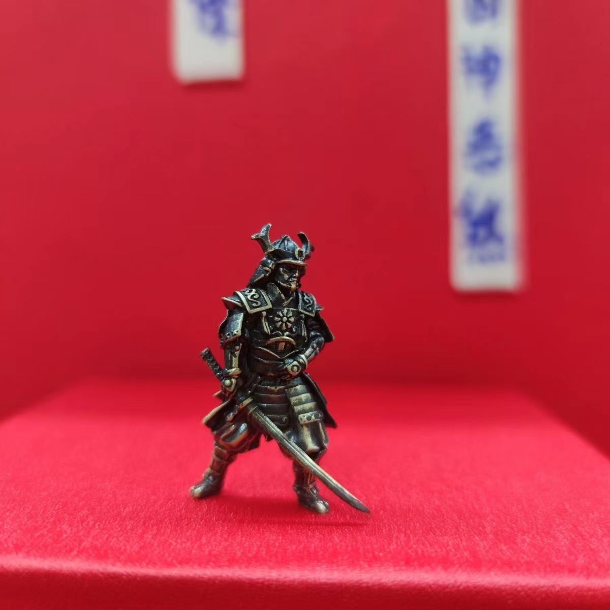 纯铜金属 斜刀 武士古代兵人玩具模型桌面游戏战棋子摆件军事手办