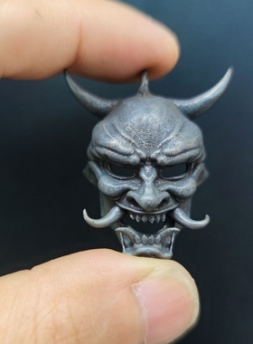 黄铜 钥匙扣骷髅头手般若面具挂件吊牌机车DIY项链吊坠生日礼物品