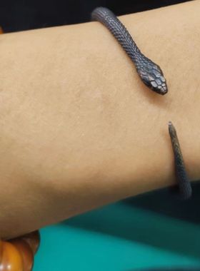 男女情侣黄铜逼真生肖蛇