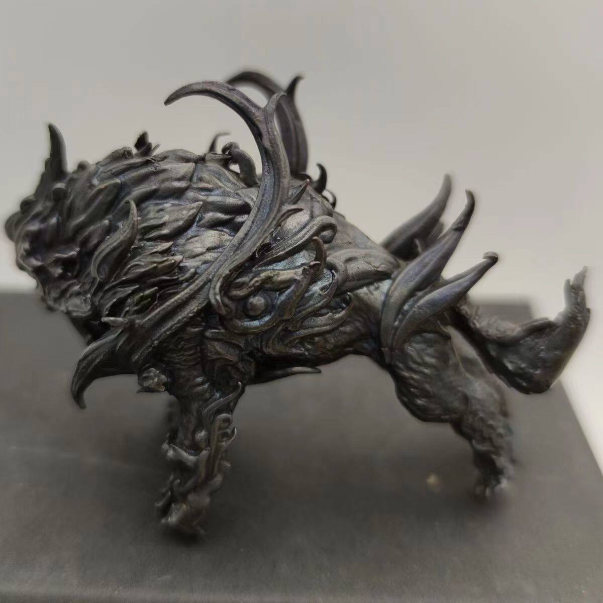 铜塑做旧上古异兽莽荒纪白虎混沌饕鬄山海经神兽古风麒麟摆件中式