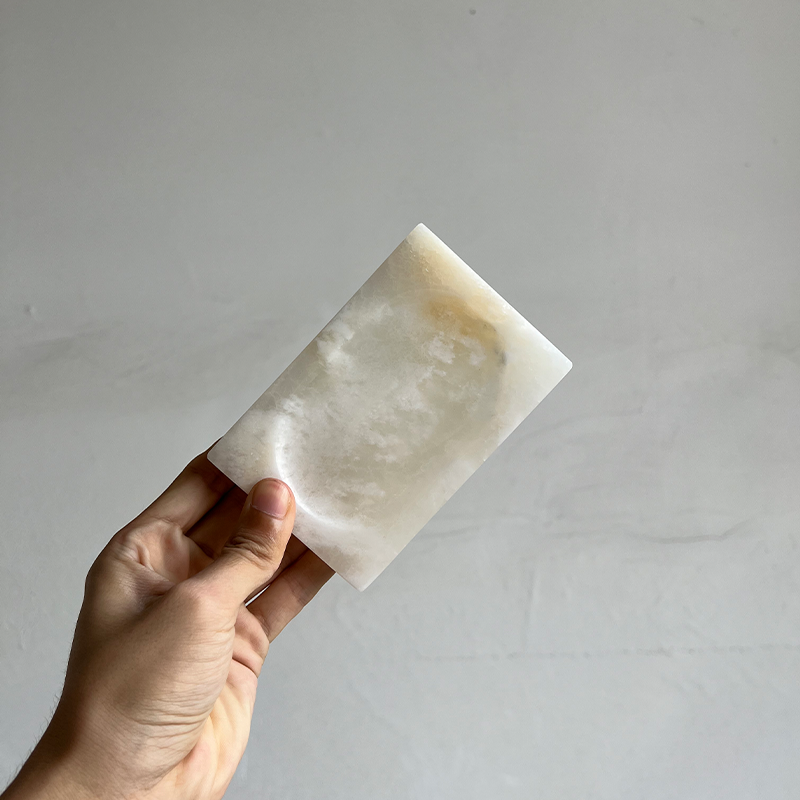 Jimin天然大理石香皂盒高档玉石首饰收纳小托盘轻奢桌面装饰摆件