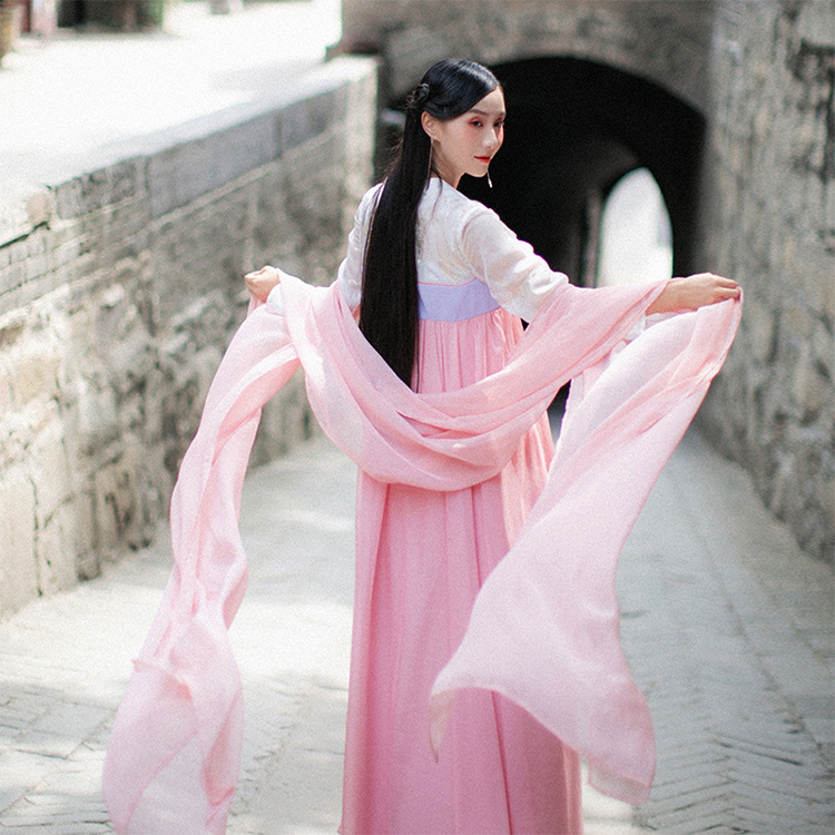 古典披帛雪纺古装仙女服装舞蹈