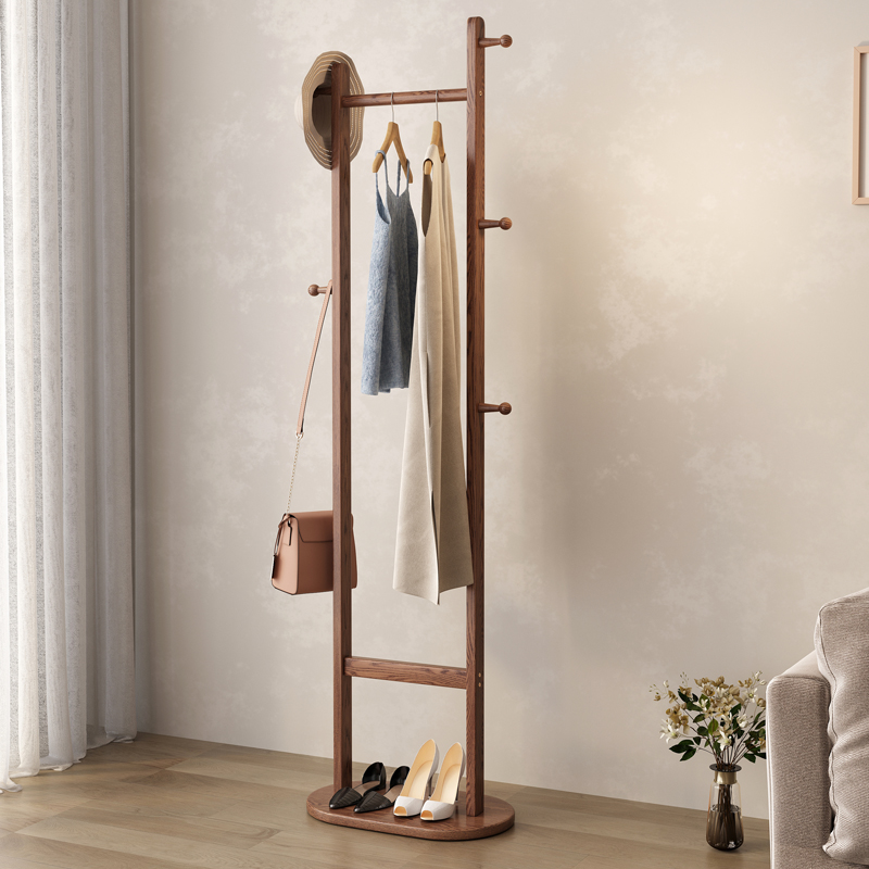 家用衣帽架实木极窄简约