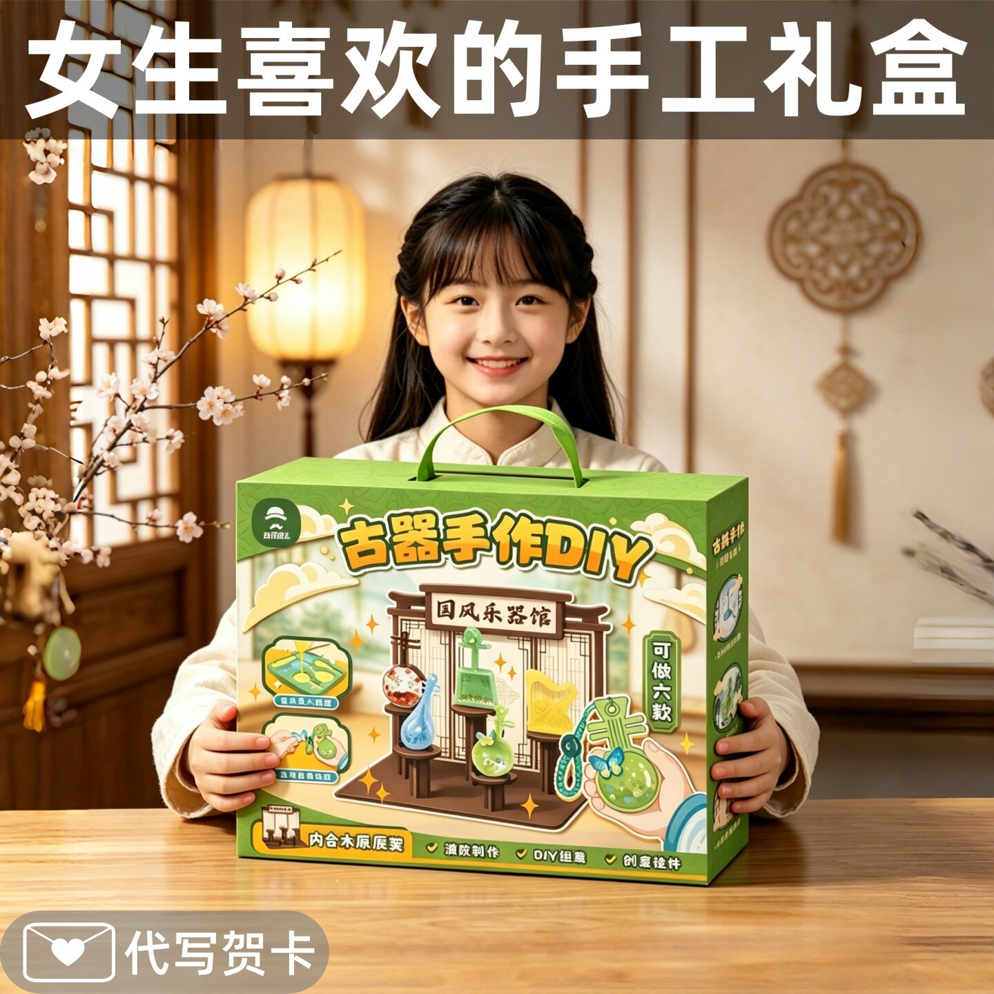 儿童国风乐器小学生手工制作diy材料包女孩瓷器手作玩具生日礼物