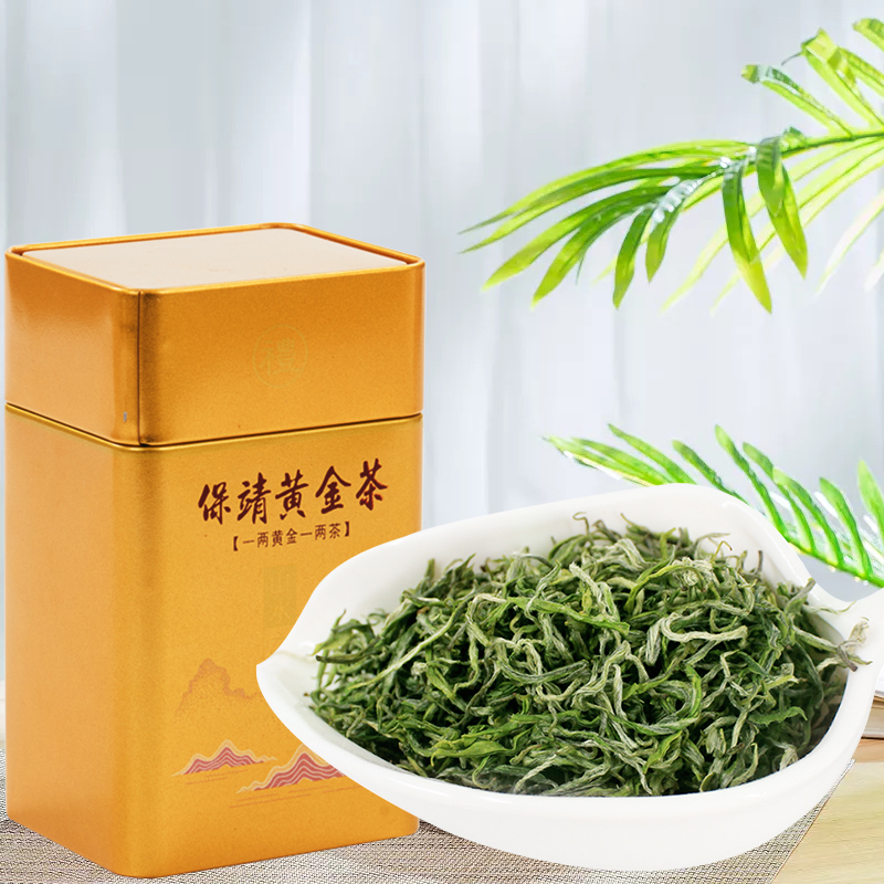 2021年新茶湘西保靖黄金茶50g 罐装特级嫩芽绿茶湖南明前春茶毛尖