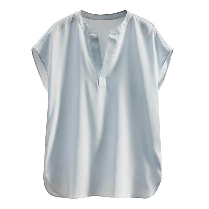 CLEARANCE GOODS PICKING UP LEAKAGE TAIL SINGLE CUT LABELS WOMENS FIRST-LINE BIG BRANDS ORIGINAL FOREIGN TRADE SILK SOLID COLOR SHORT-SLEEVED T-SHIRTS SHIRTS
