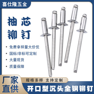 喜仕隆不锈钢沉头拉钉铆钉抽芯铆钉开口型拉铆钉铁铆钉铝铆钉