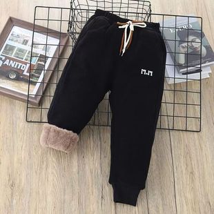 中大童仿兔毛男女童裤子休闲保暖加厚裤休闲裤冬季韩版秋冬外穿