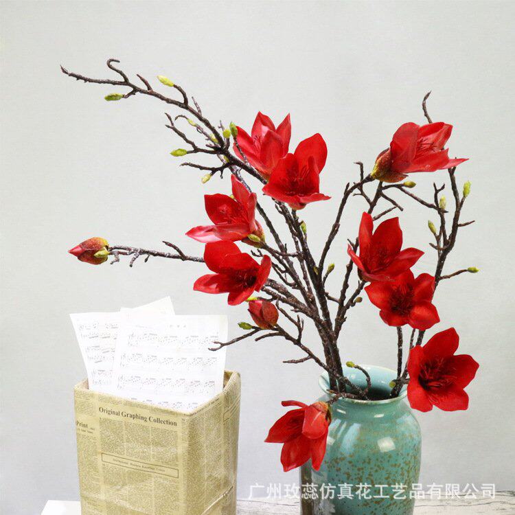 新款手感英雄花 手感木棉花仿真花婚庆 软装装饰仿真木棉花假花