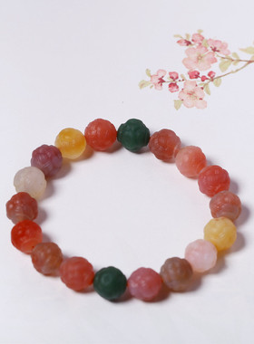 新款盐源玛瑙单圈手链11mm左右简