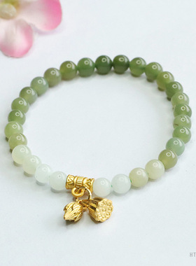 眷钰天然和田玉晴水渐变手链