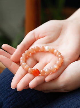 太阳石8mm圆珠单圈手链DIY女款搭