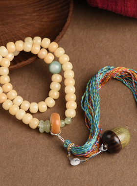 男女款黄金菩提根7*9mm手串手链