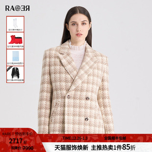 外套RR2246182044 格纹休闲西服女士西装 RARE威雅女装 秋冬新款