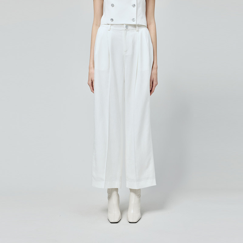 RARE威雅意大利女装 白色潮流版阔腿休闲西裤