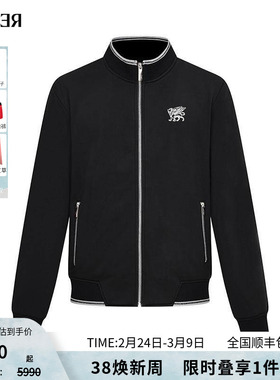 RARE威雅男装 秋冬新款男士立领黑色夹克底磨毛加厚保暖休闲外套