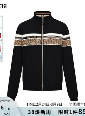 RARE威雅男装【绵羊毛】针织外套秋冬新款黑色立领拉链毛开衫