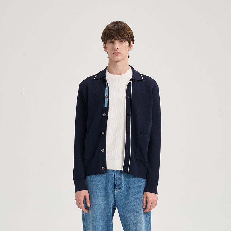 RARE威雅男士绵羊毛针织衫外套