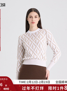 RARE威雅女装 秋冬新款logo提花雪尼尔女士长袖毛衫RR2246241307