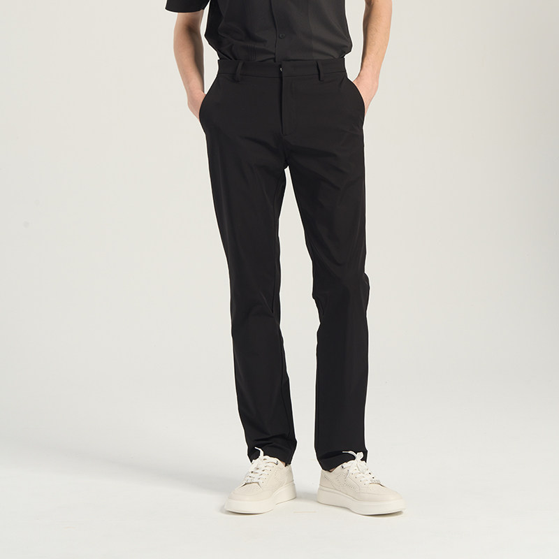 RARE威雅男裤 夏季新款黑色长裤薄款裤子男透气四面弹休闲裤