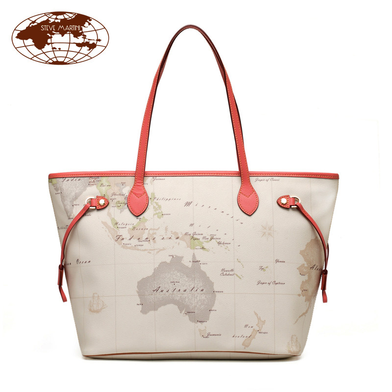 地图女包单肩包斜挎包新款潮欧美正品女包包中马天尼包包