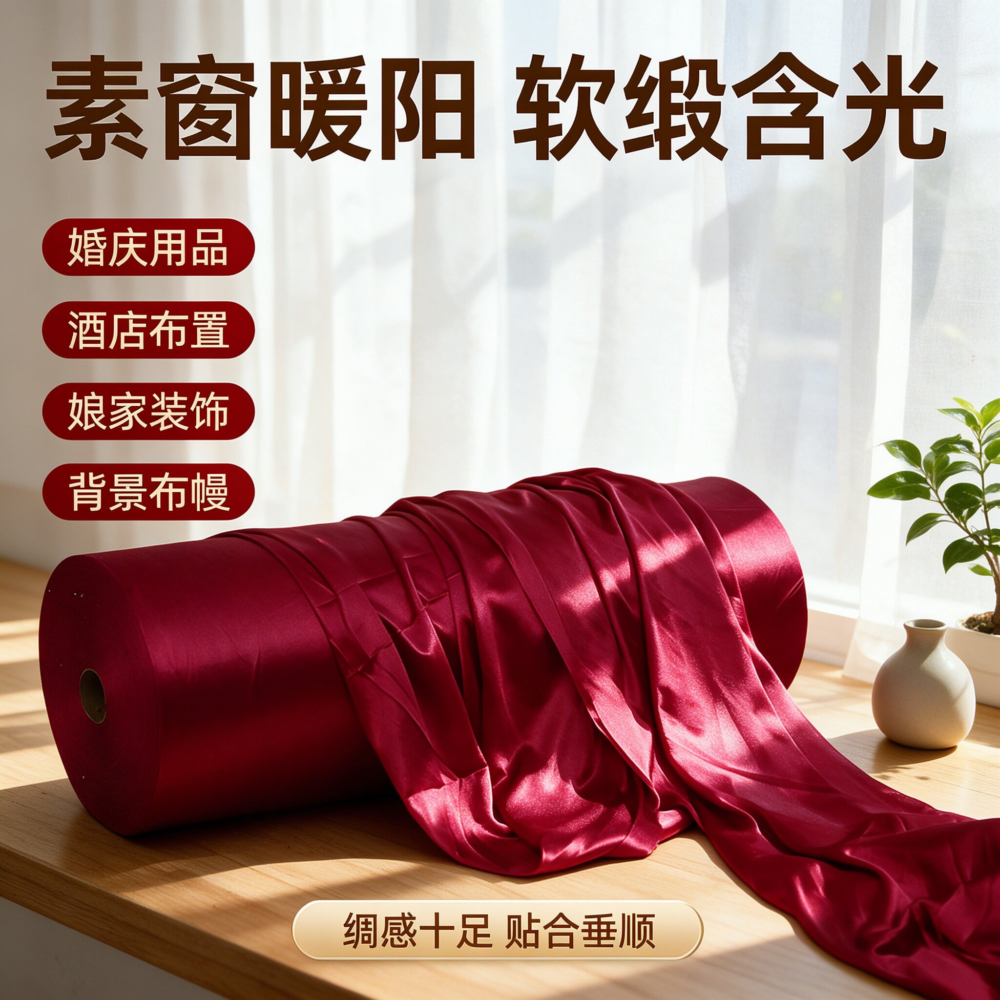 喜庆布幔现场套装简约客厅墙面大气酒店婚礼婚房新房红色韩式幕布