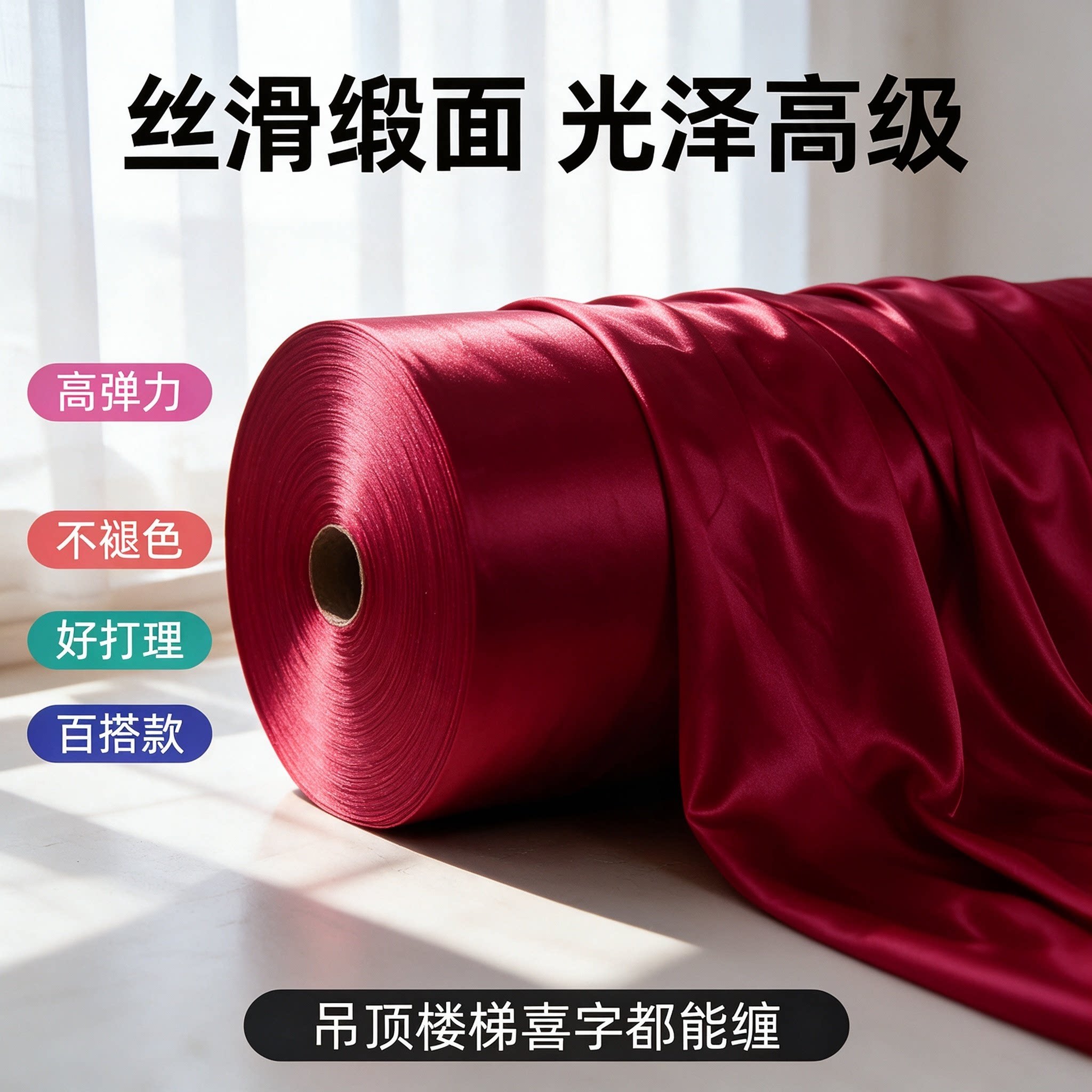 婚房装饰布布置大门订婚婚礼氛围红色喜庆用品墙面婚庆现场帷幔