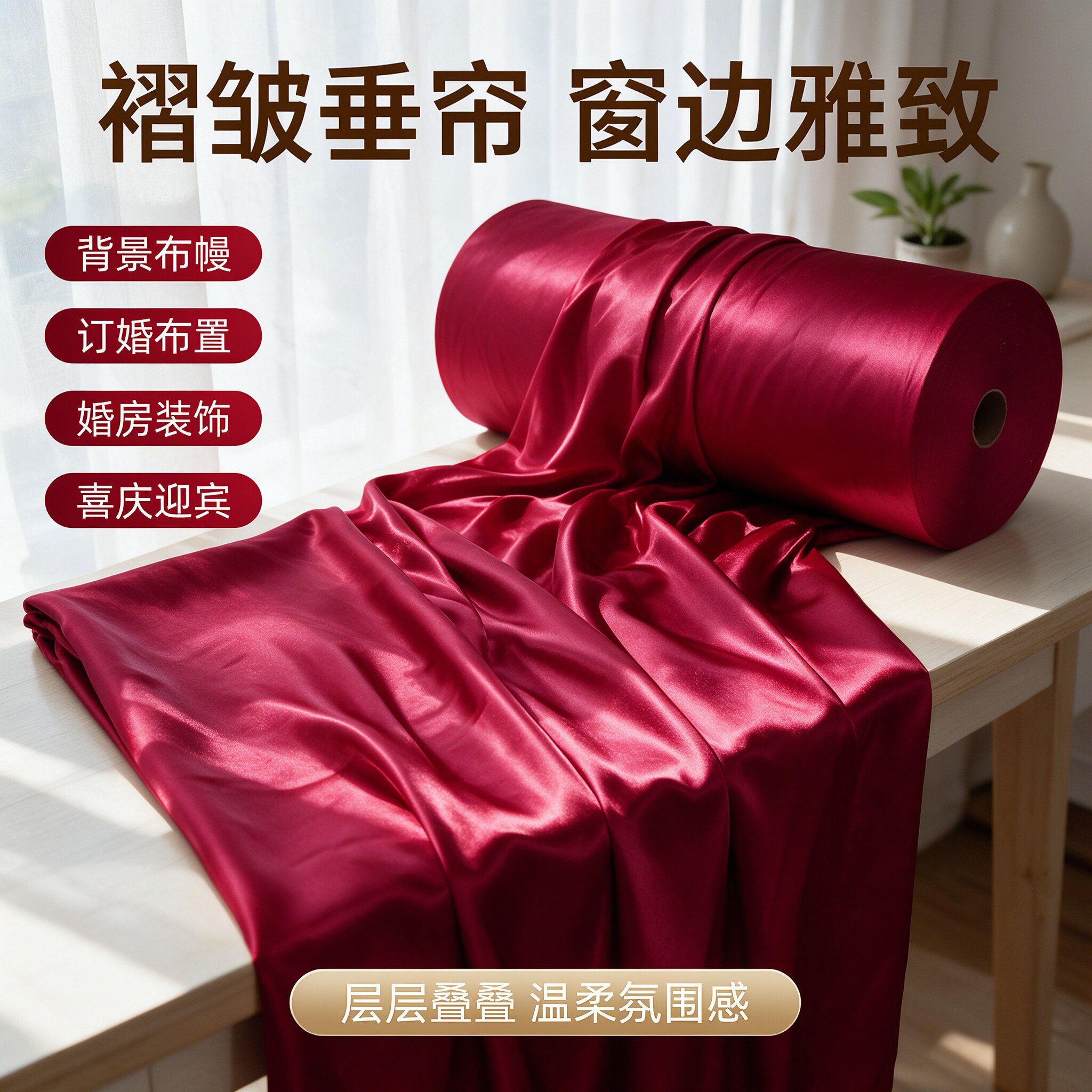 婚礼纱幔舞台婚庆扶手娘家套装订婚布置结婚过道韩式吊顶背景布幔