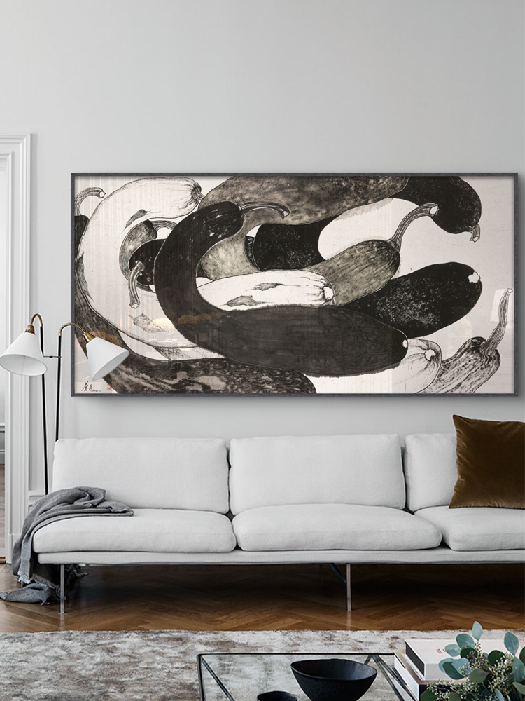 定做现装简约侘寂客厅代沙发景墙室饰画卧床头背挂风民宿餐厅壁画