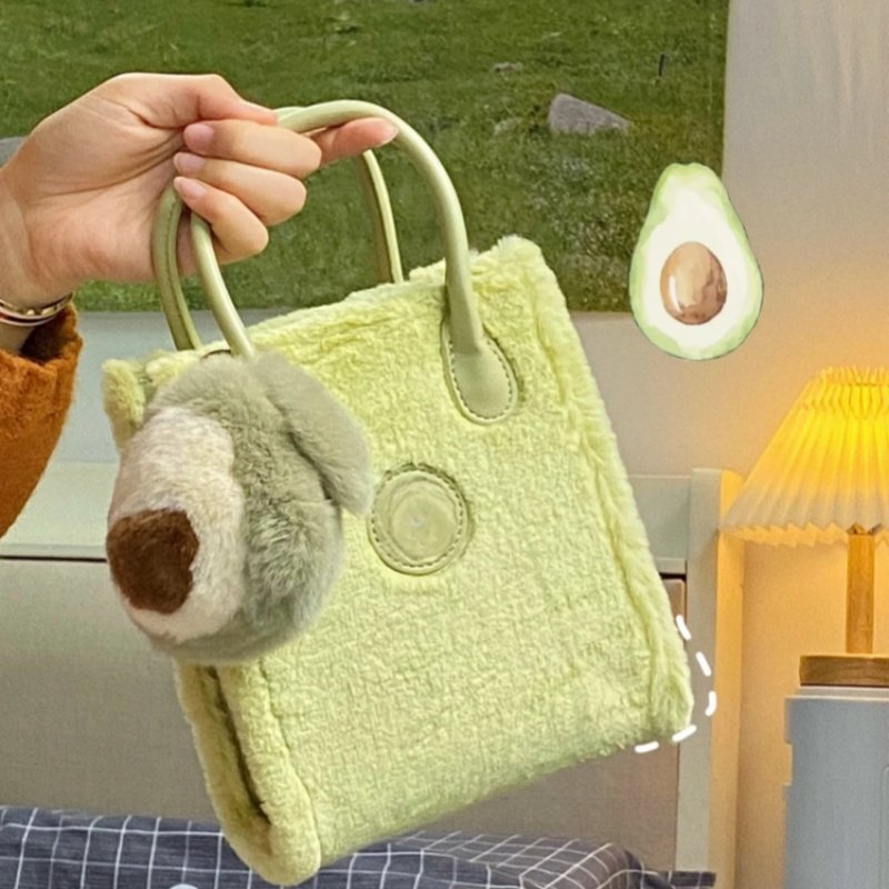 秋冬牛油果毛茸茸手提托特包包2024新款单肩包包大容量通勤斜挎包,箱包皮具/热销女包/男包,通用款女包,淘宝优惠券,粉丝福利购,淘宝优惠卷