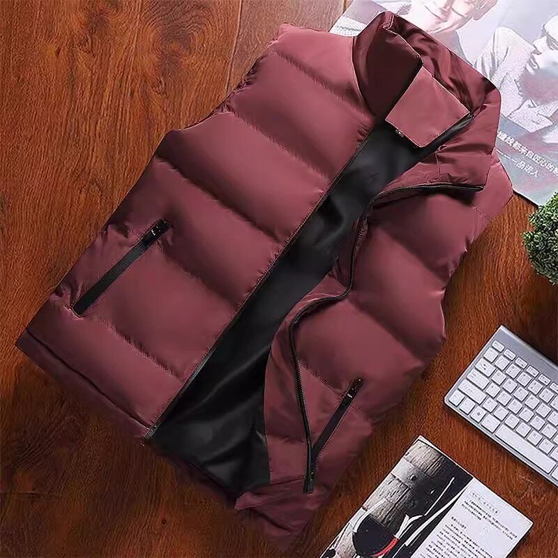 棉衣马甲男士秋冬季新款宽松纯色百搭坎肩上衣服无袖背心夹克外套,男装,羽绒马甲,淘宝优惠券,粉丝福利购,淘宝优惠卷