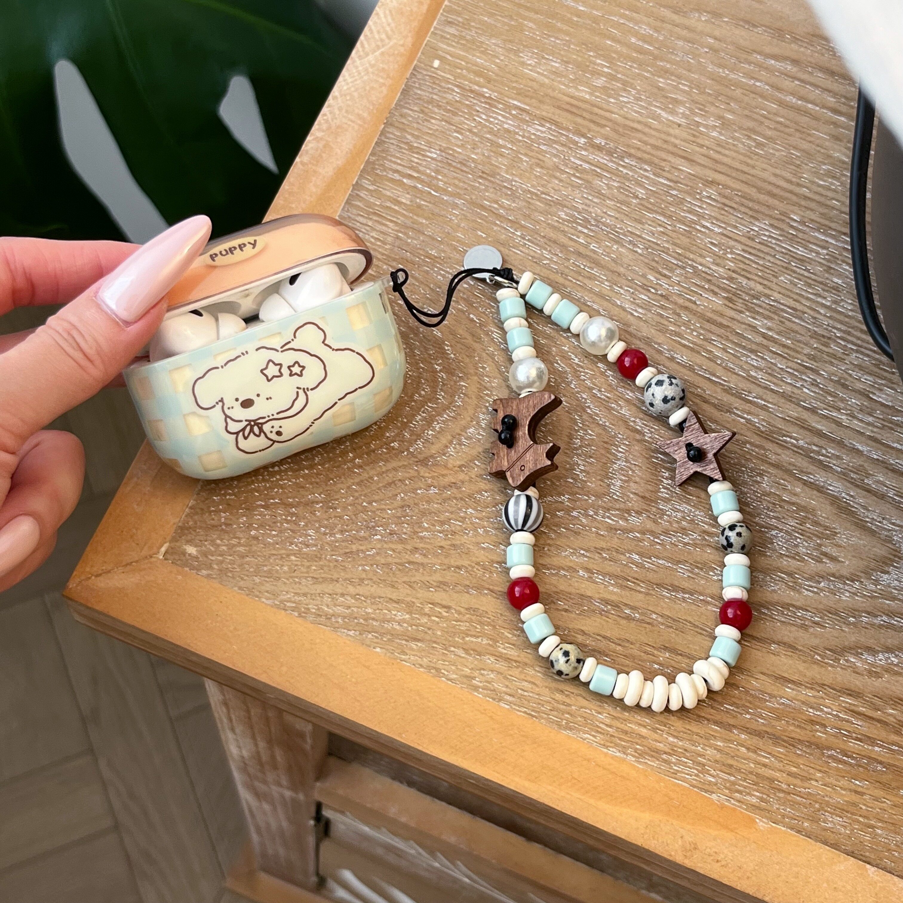 苹果耳机壳少女风卡通小狗Airpods4壳保护套可爱链条挂件Airpodspro2全包保护套AirPods1/2代保护套