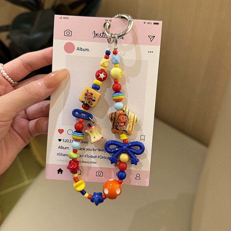 ins风少女心星星人手机链挂绳ccd相机挂件配饰拍立得防丢手绳装饰