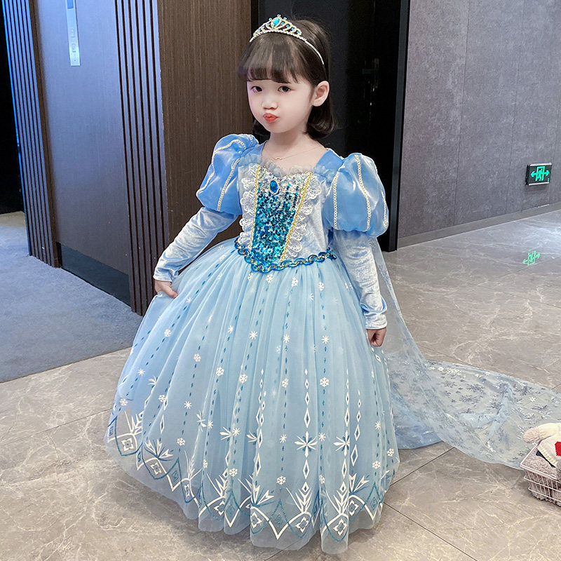 艾莎公主裙女童高端原版爱莎公主裙子新款长袖灰姑娘正版冰雪衣服怎么样,好用不?