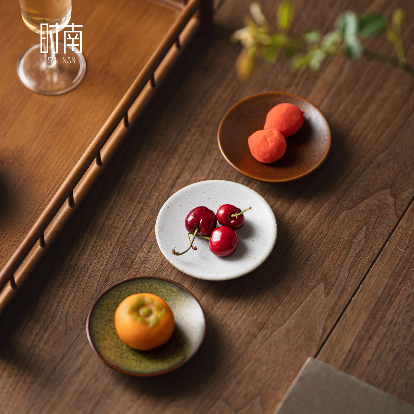 时南中式精致窑变粗陶茶点小碟子