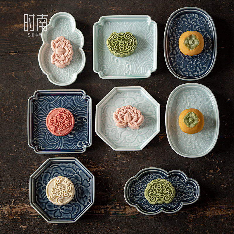 时南陶瓷中式居家茶点盘围炉煮茶