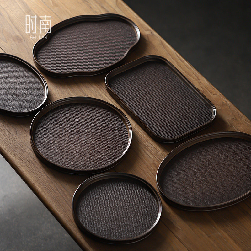 中式复古竹制藤编托盘中古高档下午茶点心托盘长方形圆型茶盘餐盘,餐饮具,茶盘,淘宝优惠券,粉丝福利购,淘宝优惠卷