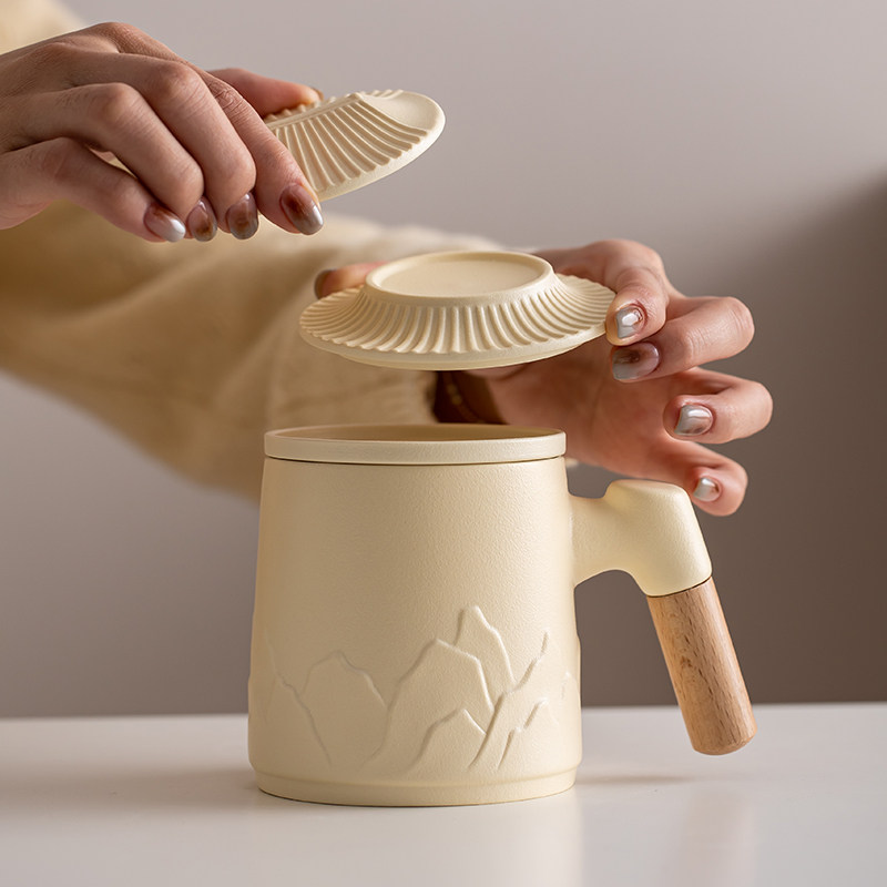 故宫文创陶瓷茶水分离泡茶杯子办公室带盖过滤喝水马克杯礼盒定制