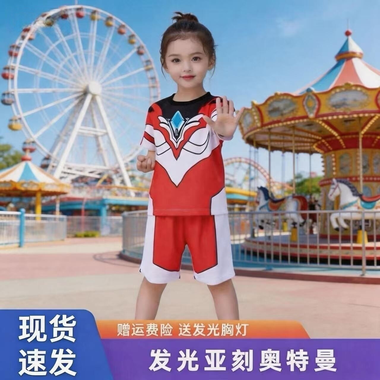 奥特超人夏季速干短袖短裤套装